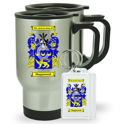 Maggaurand Pair of Travel Mugs and pair of Keychains