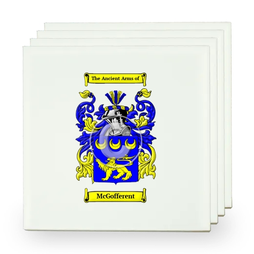 McGofferent Set of Four Small Tiles with Coat of Arms