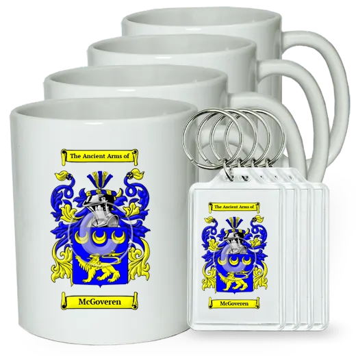 McGoveren Set of 4 Coffee Mugs and Keychains