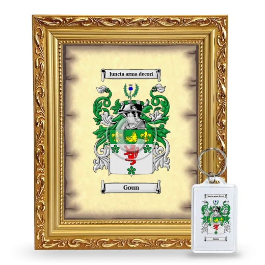 Goun Framed Coat of Arms and Keychain - Gold