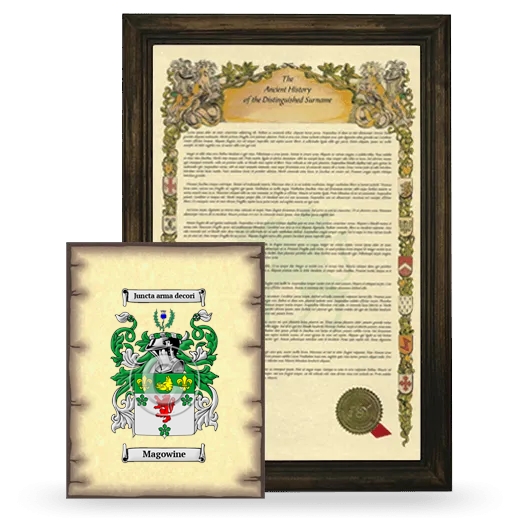 Magowine Framed History and Coat of Arms Print - Brown