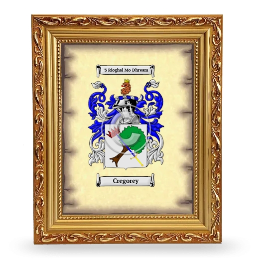 Cregorey Coat of Arms Framed - Gold