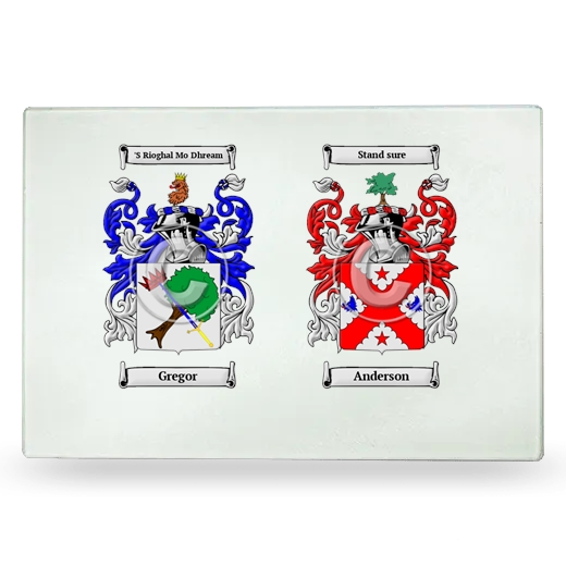 Double Coat of Arms Glass Cutting Board