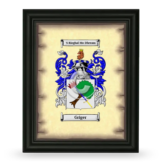 Griger Coat of Arms Framed - Black