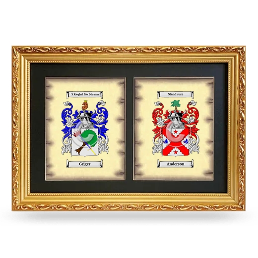 Double Coat of Arms Framed - Gold