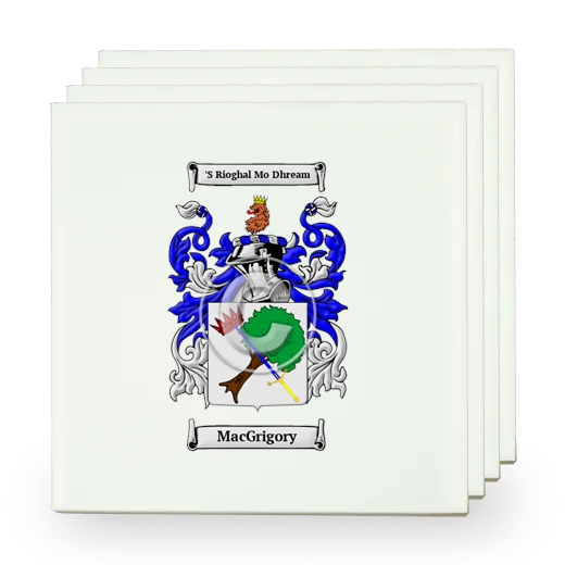 MacGrigory Set of Four Small Tiles with Coat of Arms
