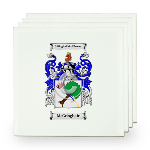 McGrioghair Set of Four Small Tiles with Coat of Arms