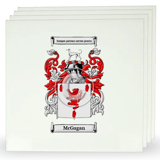 McGugan Set of Four Large Tiles with Coat of Arms