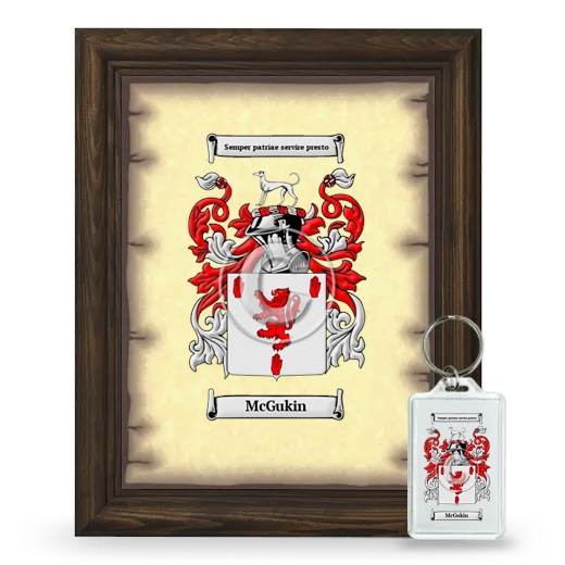 McGukin Framed Coat of Arms and Keychain - Brown