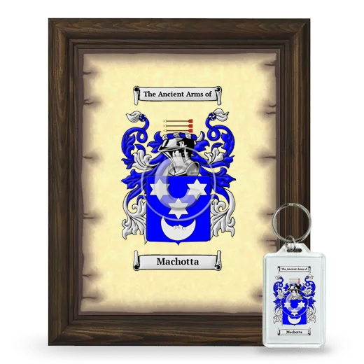 Machotta Framed Coat of Arms and Keychain - Brown