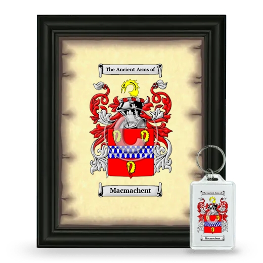 Macmachent Framed Coat of Arms and Keychain - Black