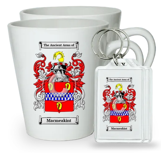 Macmeakint Pair of Latte Mugs and Pair of Keychains
