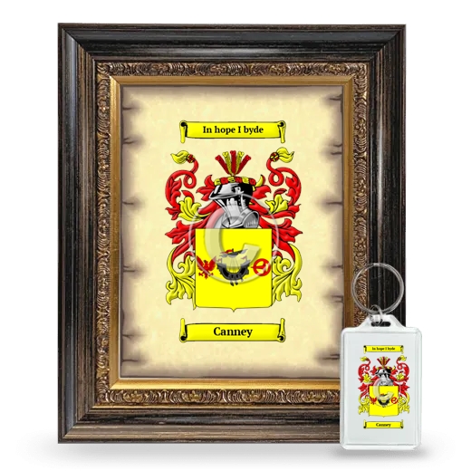 Canney Framed Coat of Arms and Keychain - Heirloom