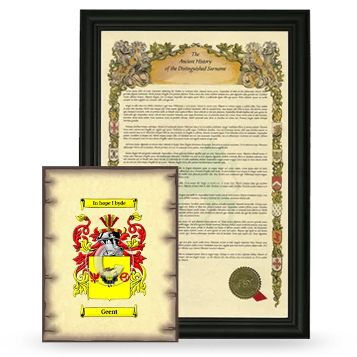 Geent Framed History and Coat of Arms Print - Black