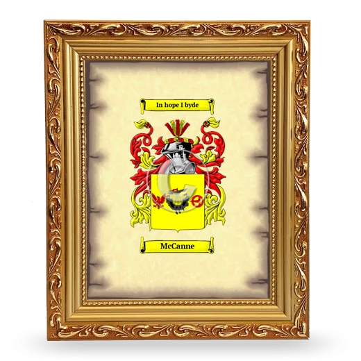 McCanne Coat of Arms Framed - Gold