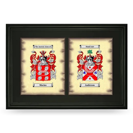 Double Coat of Arms Framed - Black