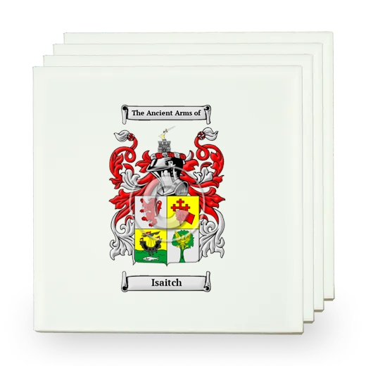 Isaitch Set of Four Small Tiles with Coat of Arms