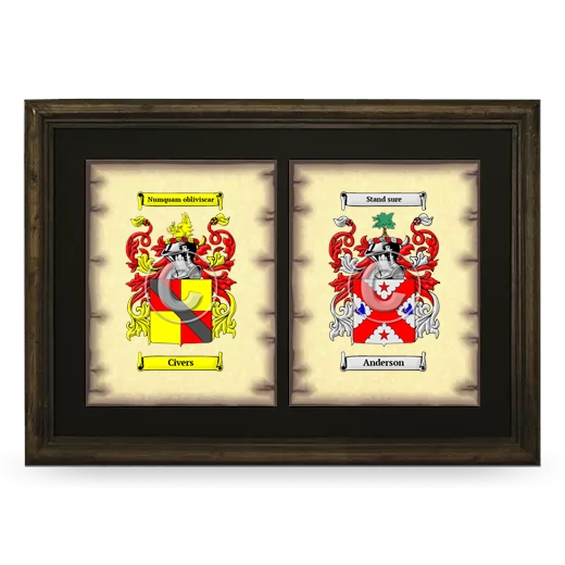 Double Coat of Arms Framed - Brown