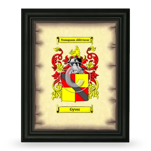 Gyver Coat of Arms Framed - Black