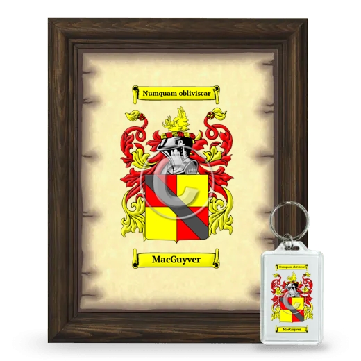 MacGuyver Framed Coat of Arms and Keychain - Brown