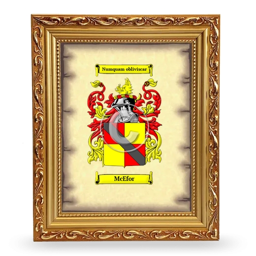 McEfor Coat of Arms Framed - Gold