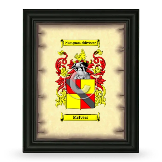 McIvers Coat of Arms Framed - Black