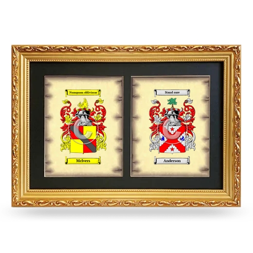 Double Coat of Arms Framed - Gold