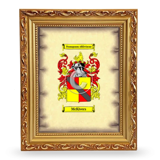 McKivers Coat of Arms Framed - Gold