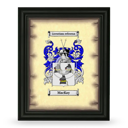 MacKay Coat of Arms Framed - Black