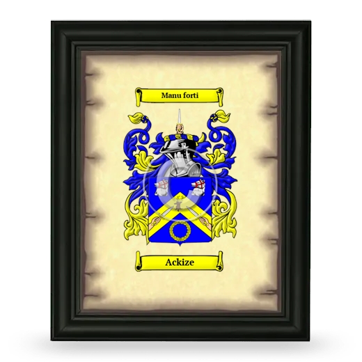 Ackize Coat of Arms Framed - Black