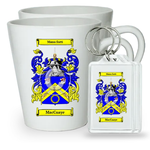 MacCuaye Pair of Latte Mugs and Pair of Keychains