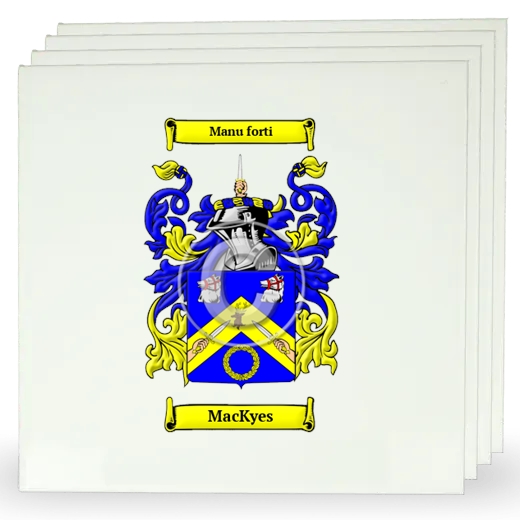 MacKyes Set of Four Large Tiles with Coat of Arms