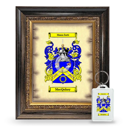 MacQuhay Framed Coat of Arms and Keychain - Heirloom