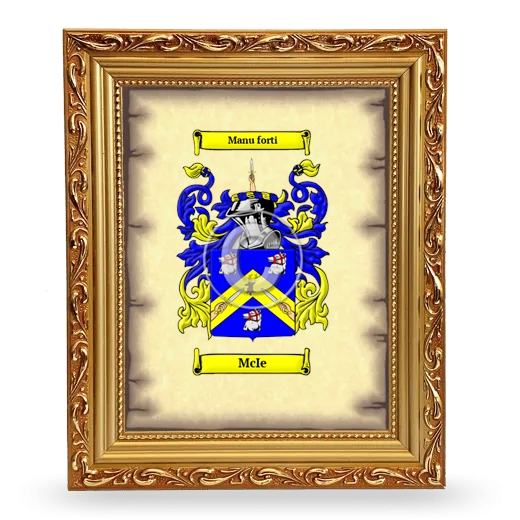 McIe Coat of Arms Framed - Gold