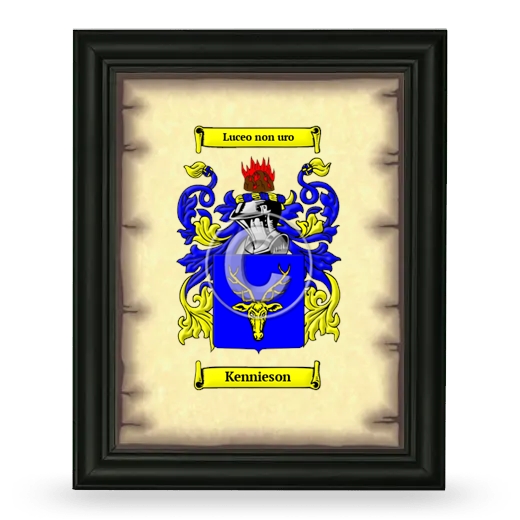 Kennieson Coat of Arms Framed - Black