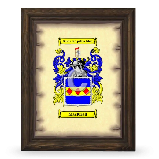 MacKriell Coat of Arms Framed - Brown