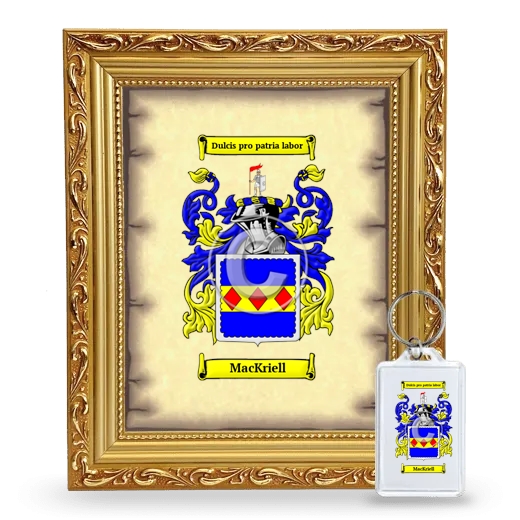 MacKriell Framed Coat of Arms and Keychain - Gold