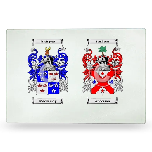 Double Coat of Arms Glass Cutting Board