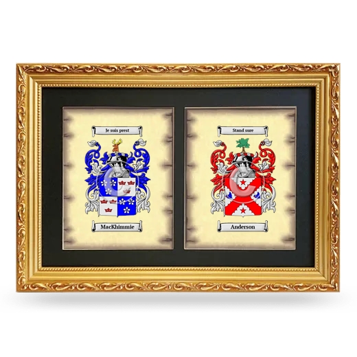 Double Coat of Arms Framed - Gold