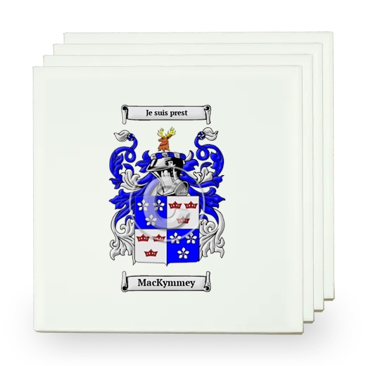 MacKymmey Set of Four Small Tiles with Coat of Arms