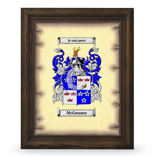 McGammy Coat of Arms Framed - Brown