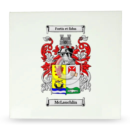 McLauchlin Large Ceramic Tile with Coat of Arms