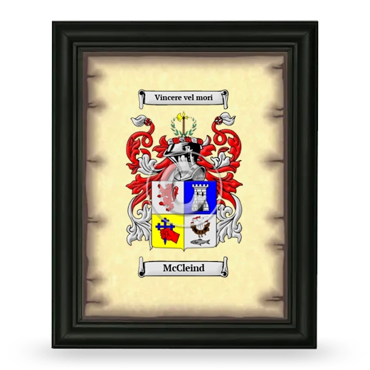 McCleind Coat of Arms Framed - Black