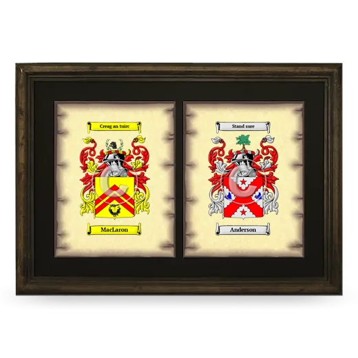 Double Coat of Arms Framed - Brown