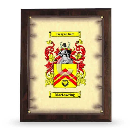 MacLawring Coat of Arms Plaque