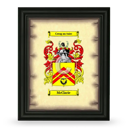 McClarie Coat of Arms Framed - Black