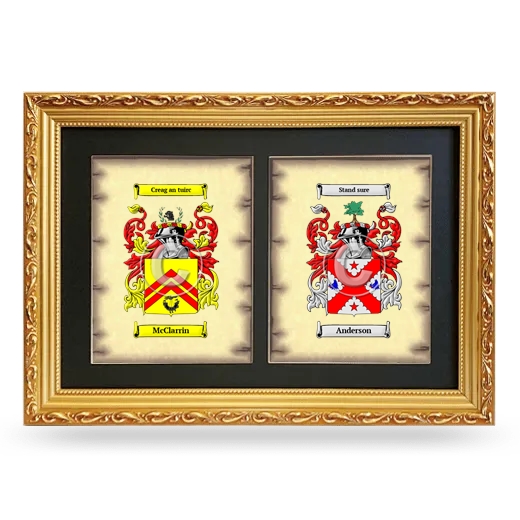 Double Coat of Arms Framed - Gold