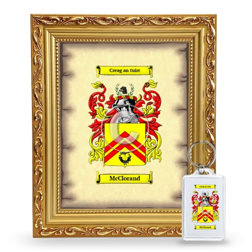 McClorand Framed Coat of Arms and Keychain - Gold