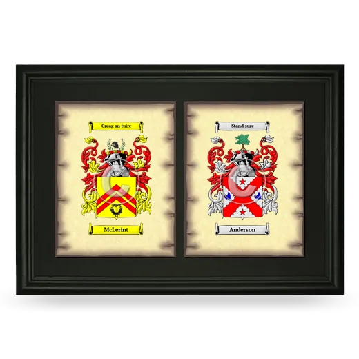 Double Coat of Arms Framed - Black