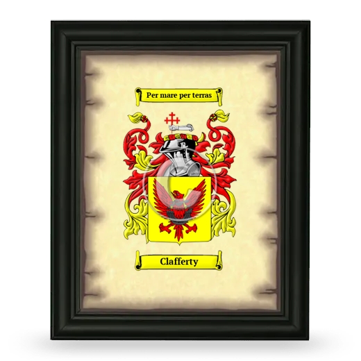 Clafferty Coat of Arms Framed - Black